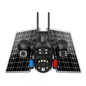 Caméra de surveillance 4G à quatre objectifs avec panneau solaire S7
